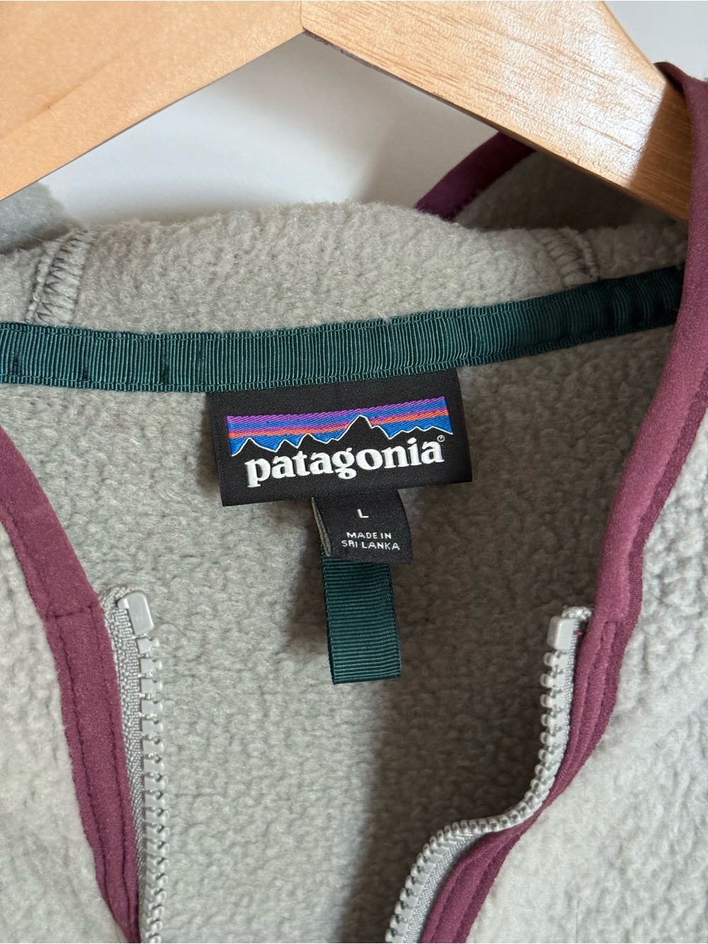 Patagonia Women’s Retro Pile Hoodie Feather Grey Full Zip Fleece Jacket Large - Picture 8 of 13